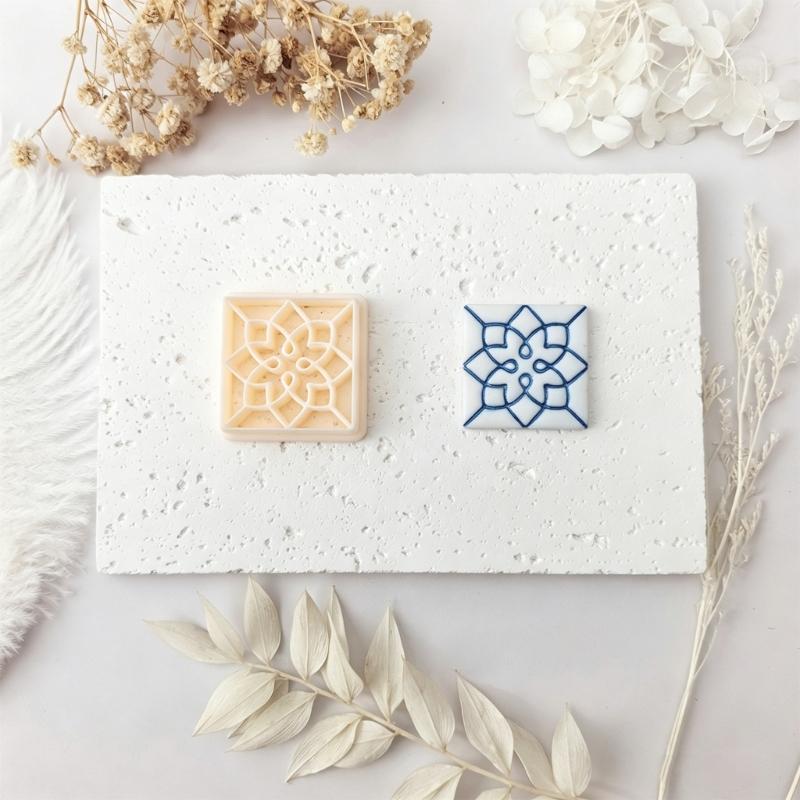 Quadratische Polymer Clay Form, PLA Präge- und Schneidwerkzeug für DIY Ohrringe, ca.. 3,4 cm für Schmuckprojekte