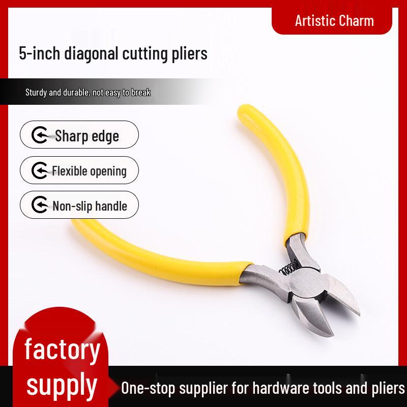 5-Inch Multi-Functional Diagonal Cutting Pliers for Manual Wire Cutting and Household Use