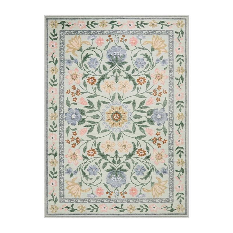 Living Room Carpet Girls Bedroom Bedside Floor Mat Machine Washable Easy Folding Rug Large Area Floral Style Decorative Carpets