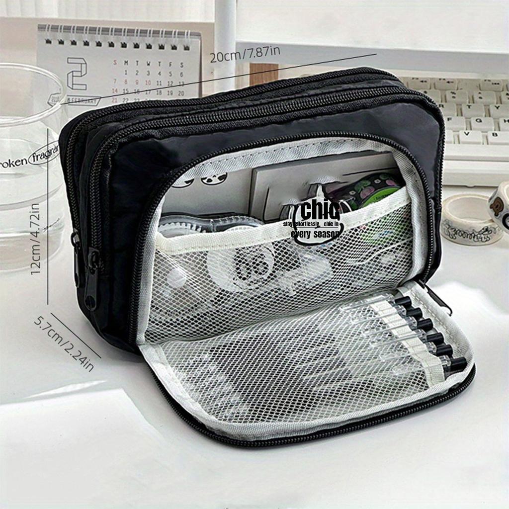 Kawaii pennskrin Stor kapacitet Estetisk pennfodral Hållare Väska Barnpennskrin Skolkontorsmaterial Koreanska kontorsmaterial