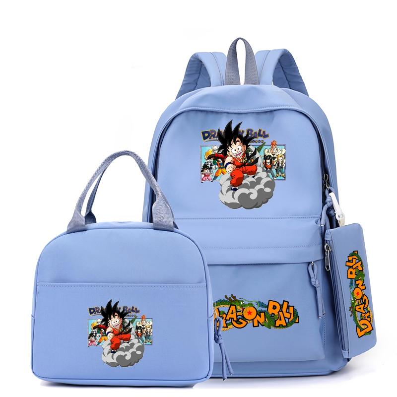 3Pcs/set Anime Dragon Ball Backpack with Lunch Bag for Girl Boy Back To School Bookbag Schoolbag Men Women Travel Bag Mochila