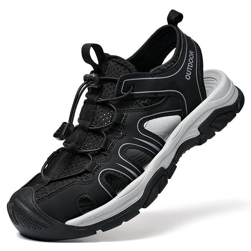Men s Breathable Cross-Strap Mesh Sandals - Large Size, Casual Beach Shoes 42