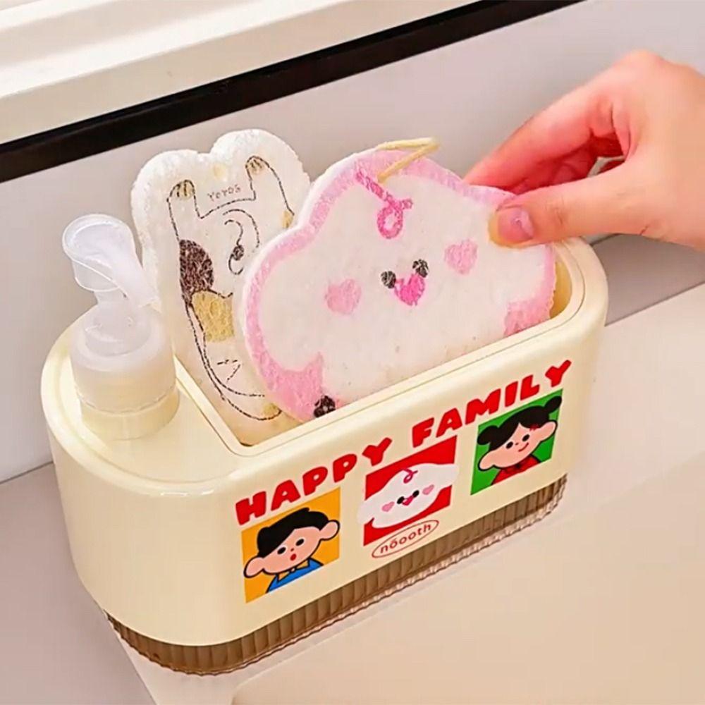 Leak-Proof Hand Soap Dispenser with Sponge Wipe Dual Soap Dispenser  Countertop