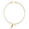 European & American Niche Design Pearl Cross Pendant Gold-Plated Anklet: Simple, Fashionable, Titanium Steel, Fairy Style for Women