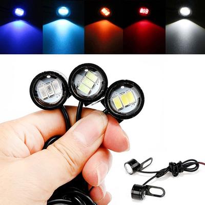 2Pcs 12V Motorcycle Rearview Mirror Decor Eagle Eye 3 Led Conatant Bright