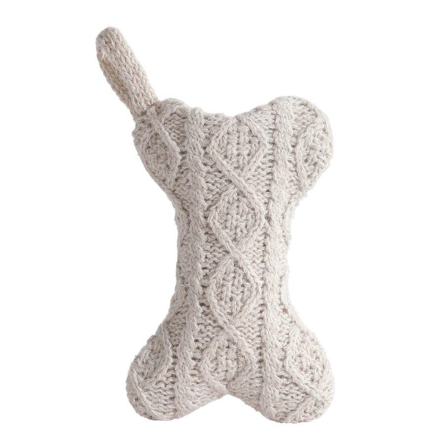 Multi-color Cable Knit Dog Bone Christmas Tree Ornament Socks