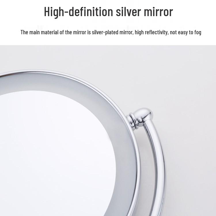 LED Bathroom Vanity Mirror with Folding Makeup Light - Wall-Mounted for Home & Hotel Use