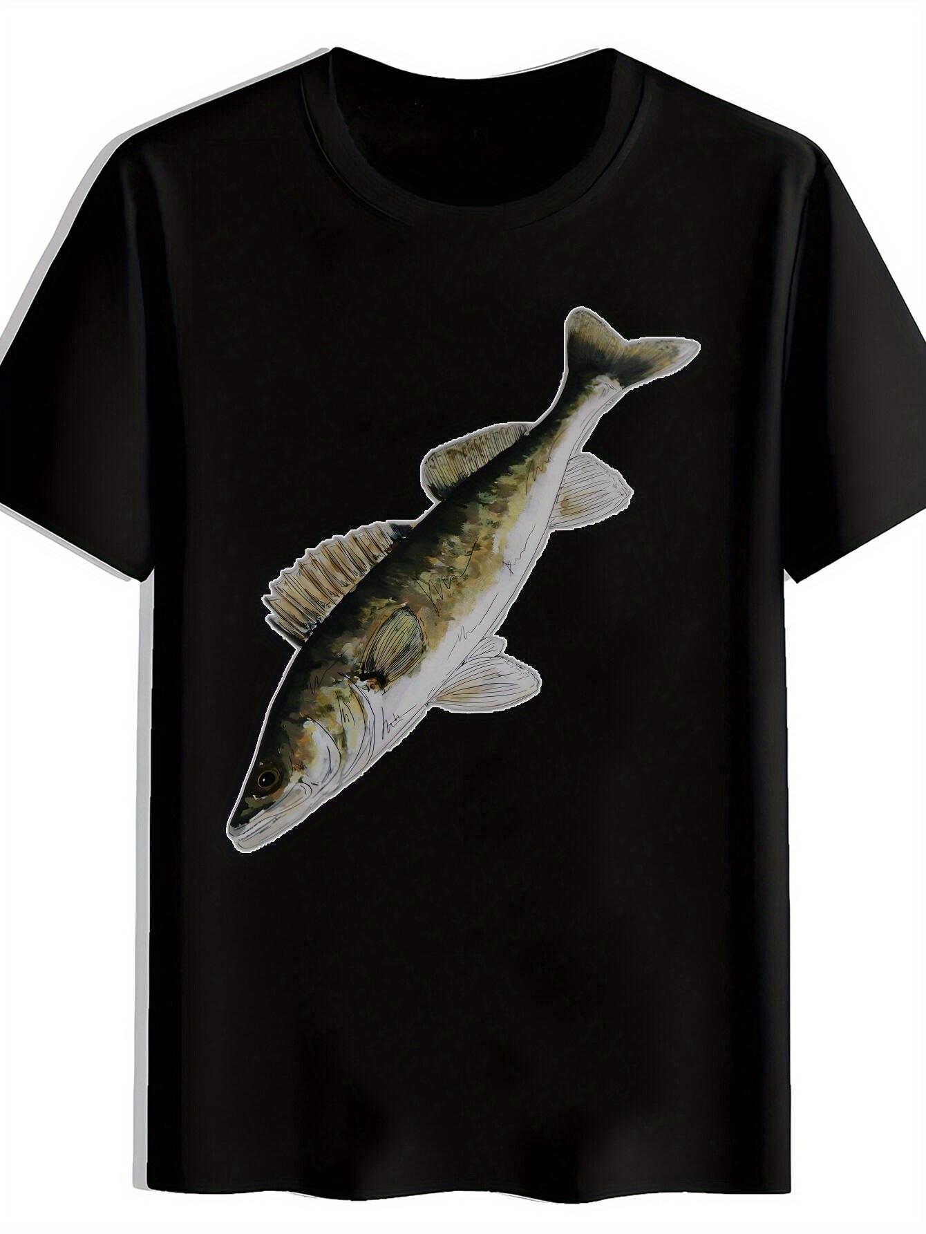 Casual Black T-shirt with Whale Shark Graphic Print - Short Sleeve XXXL