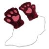 Winter Fingerless Gloves Fluffy Bear for Cat Paw Claw Half Finger Mitten Hand Wa