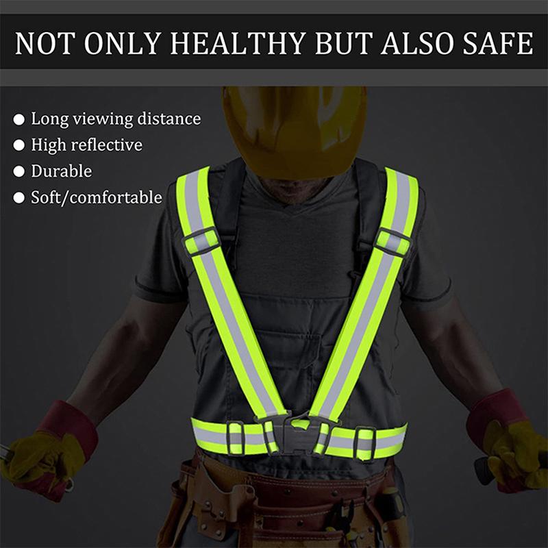 Highlight Reflective Straps Night Running Riding Clothing Vest Adjustable Safety Vest Elastic Band For Adults And Children