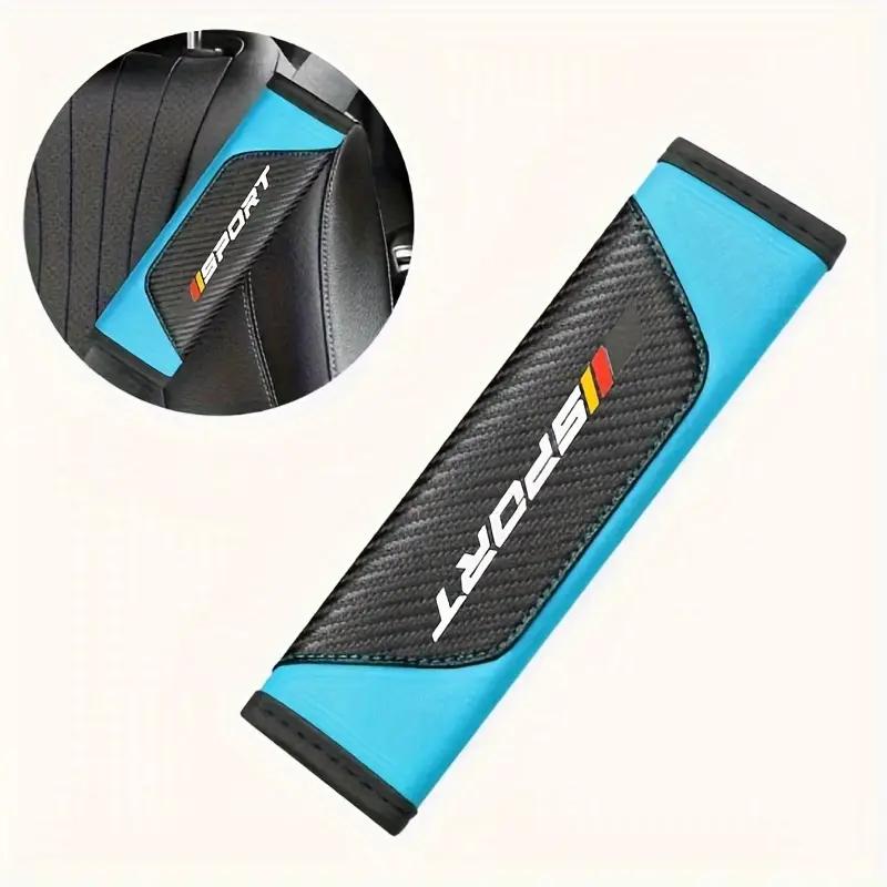 A Faux Leather Car Seat Belt Cover With Shoulder Pad - Breathable PU Leather, Suitable For All Models