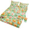 Silicone Animal Four-Piece Set, Virtual Cartoon Animal World, Including 1 Bed Sheet, 1 Duvet Cover, 2 Pillowcases (Family)