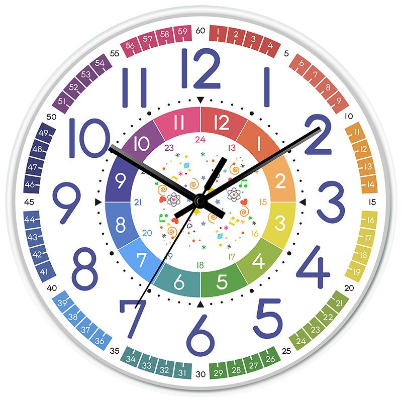 Japanese Radio Early Education Wall Clock Learning Clock Silent Clock Children's Room Bedroom Quartz Clock Home Cartoon Wall Hanging