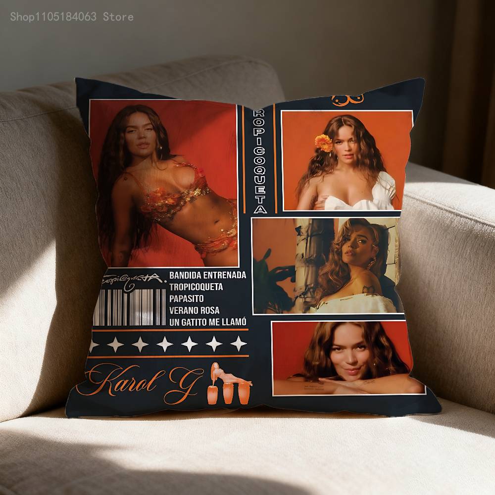Manana Sera Bonito K-Karol G Pillow Case For Sofa Decor Car Office Room Printing Cushion Cover Decorations and Protector