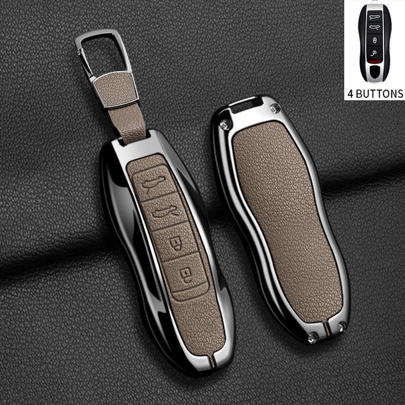 Metal Car Key Case Cover For Porsche Cayenne 958 911 Lepin 996 Macan Boxster Panamera 997 944 924 Panamera 718 971 9YA Keychain