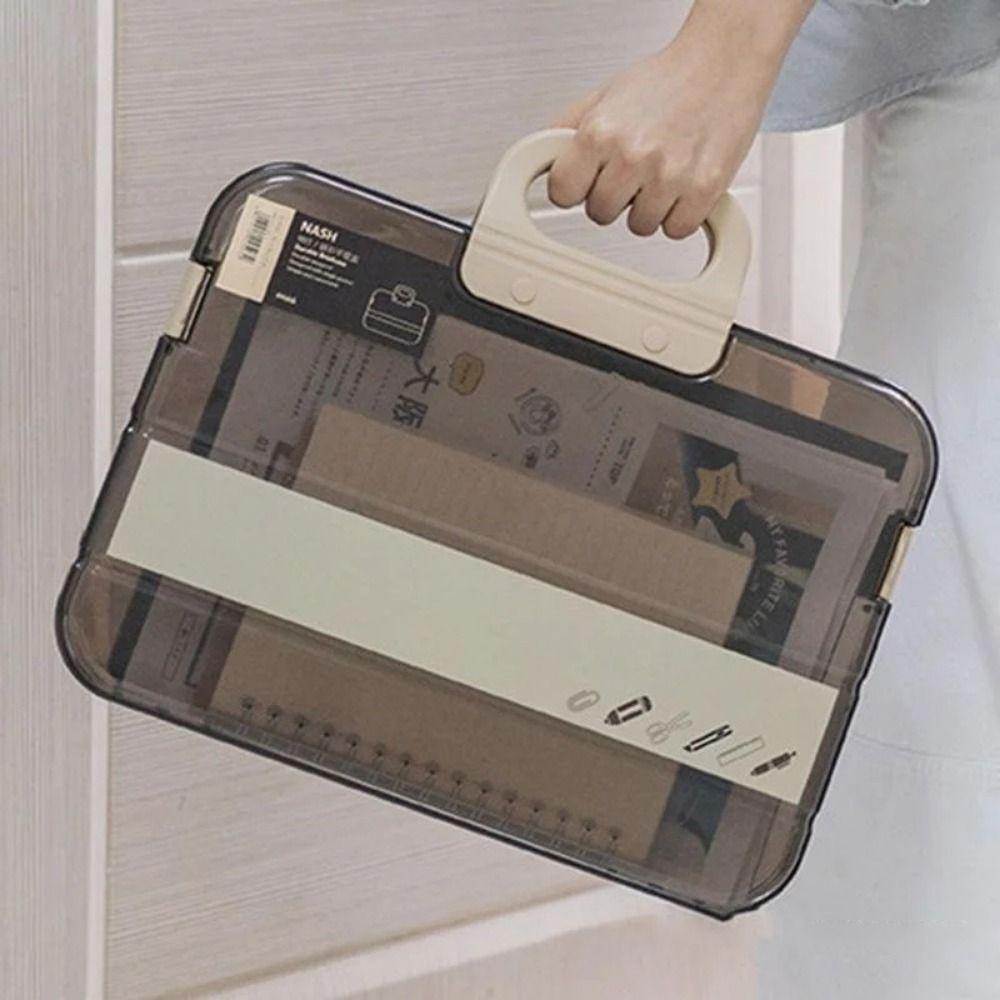 with Handle Documents Case Portable Document Storage Boxes Handheld File Bag Office Supplies