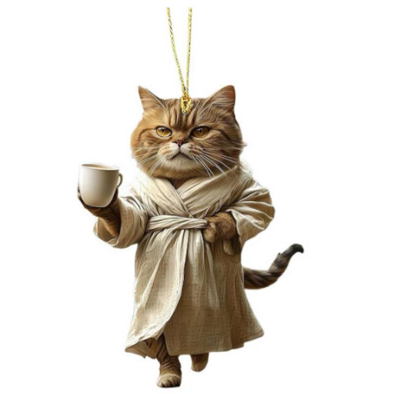 Oglindă retrovizoare pentru mașină, 3d, pisică suspendată, ornamente în formă de animal, accesorii pentru rucsac, împodobiri creative, decor decorativ pentru mașină