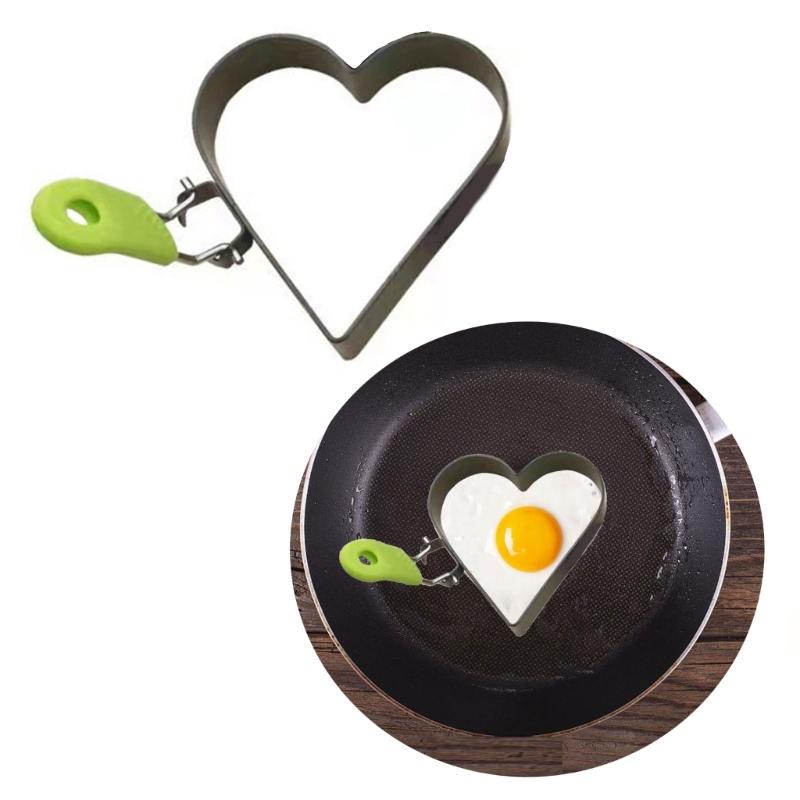 Large Heart Eggs Rings Stainless Steels Heart Eggs Rings for Perfectly Shape Eggs and Pancakes In the Kitchens