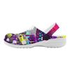 Printed White Garden Clogs Unisex Lightweight EVA Slip On Shoes Breathable Beach Pool Bathroom Home Summer Wear Outdoor Use