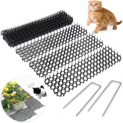 10Pcs 13cmx49cm Garden Prickle Strip Dig Stop Cat Repellent Deterrent Mat Spike Portable Anti-Cat Dog Outdoor Garden Staples Pegs