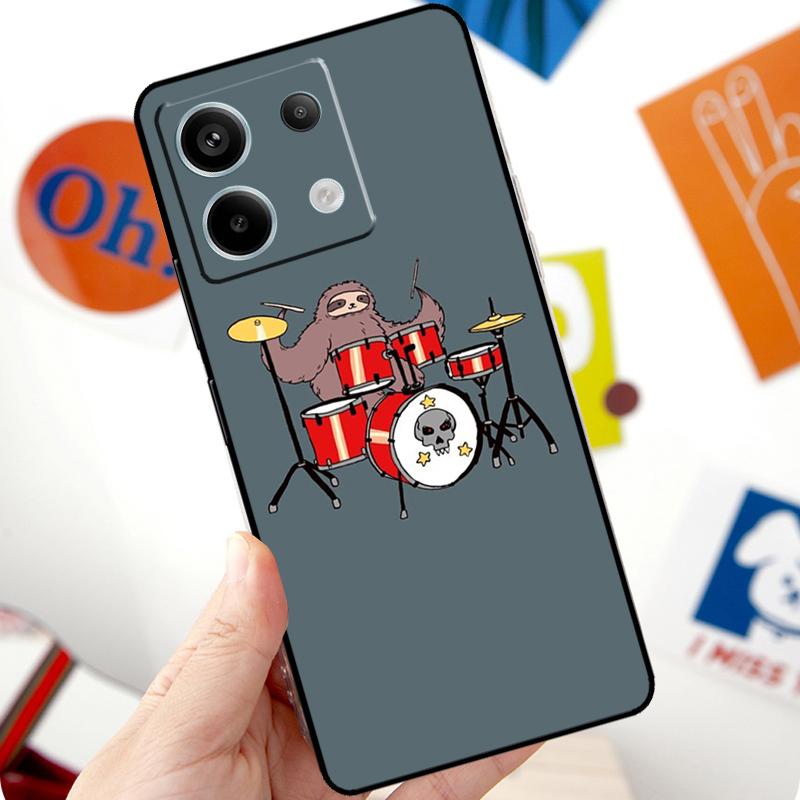 Musical Instrument Drum Funda For Xiaomi Redmi Note 11 10 12 13 14 Pro 11S 12S Case For Redmi 15 10C 13C 12C 14C 15C