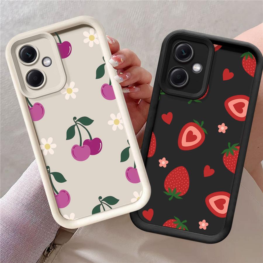 Phone Cover Case for Xiaomi Poco F8 X3 NFC C61 X3 Pro C51 C50 Cartoon Cherry Pattern