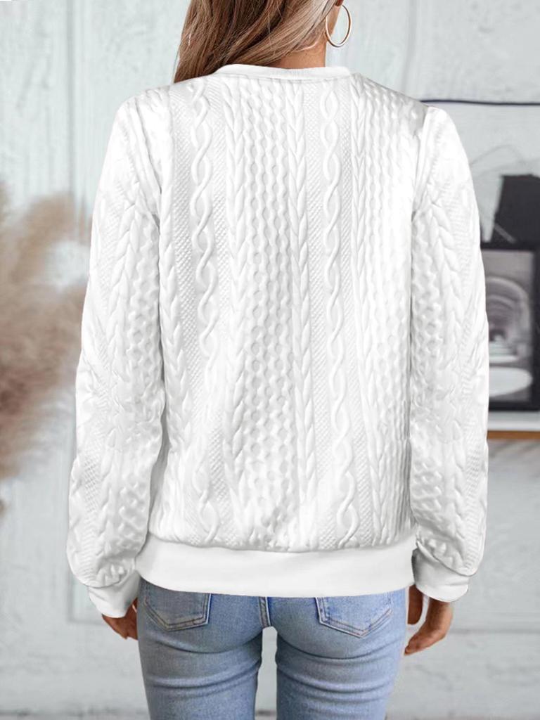 2024 Autumn/Winter European & American Casual Zipper Neckline Long Sleeve Women's Sweatshirt