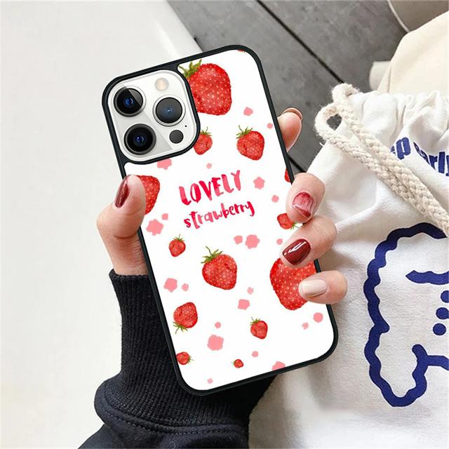 Pink Cherries Cherry Strawberry Cover For iPhone 17 Air 15 16 14 13 12 Pro Max 11 Pro Max Plus Phone Case Coque