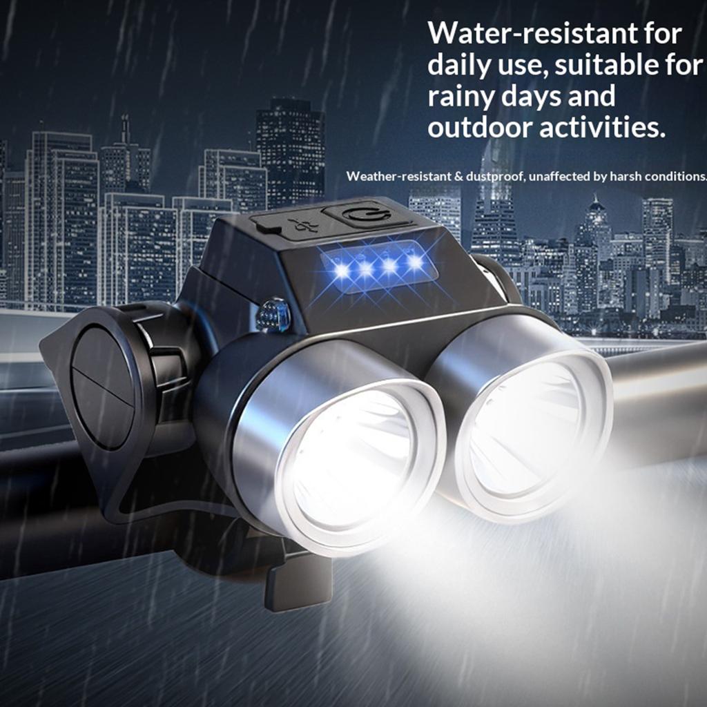 Rainproof Cycling Headlight Rechargeable Universal Night Riding Front Lamp IPX6 Waterproof for Mountain Bike/Road Bike Accessory