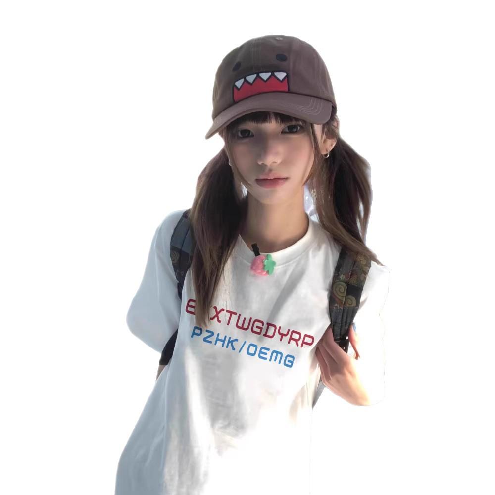 Cotton white short-sleeved t-shirt women's summer design sense niche American loose large size fat mm half-sleeved t-shirt top