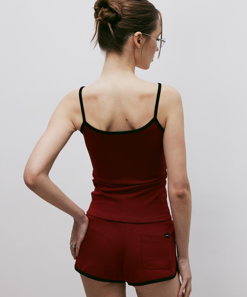 KITTY POTTERY Sporty Dolphin Shorts (Wine Red)