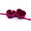 Luxury Valentine's Day Present Heart Shape Custom Pink Green Velvet Ribbon Bow Wedding Jewelry Ring Packaging Box