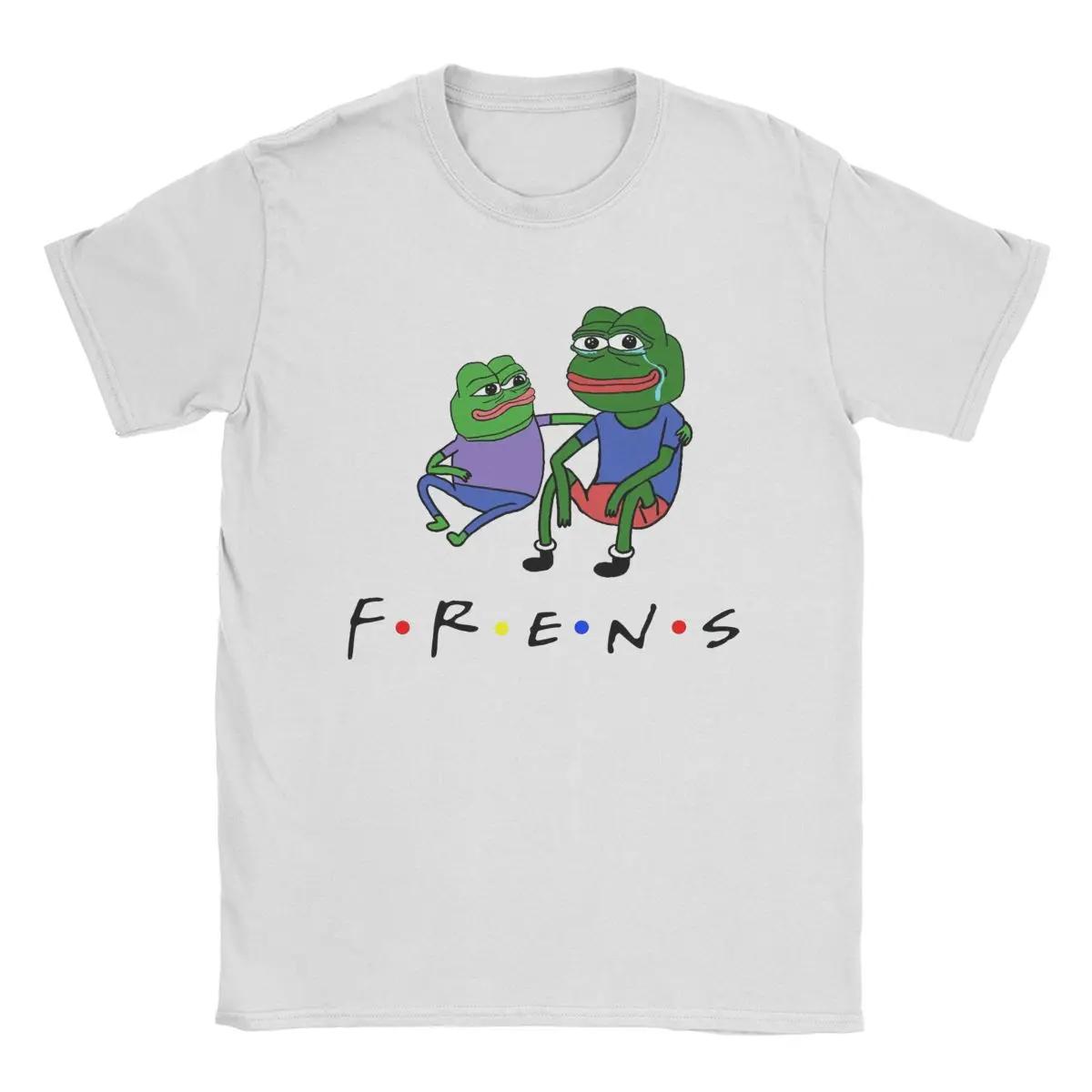 

Футболки Pepe Frens для мужчин, хлопковые винтажные футболки с круглым вырезом, футболка с коротким рукавом, одежда в подарок S чёрный