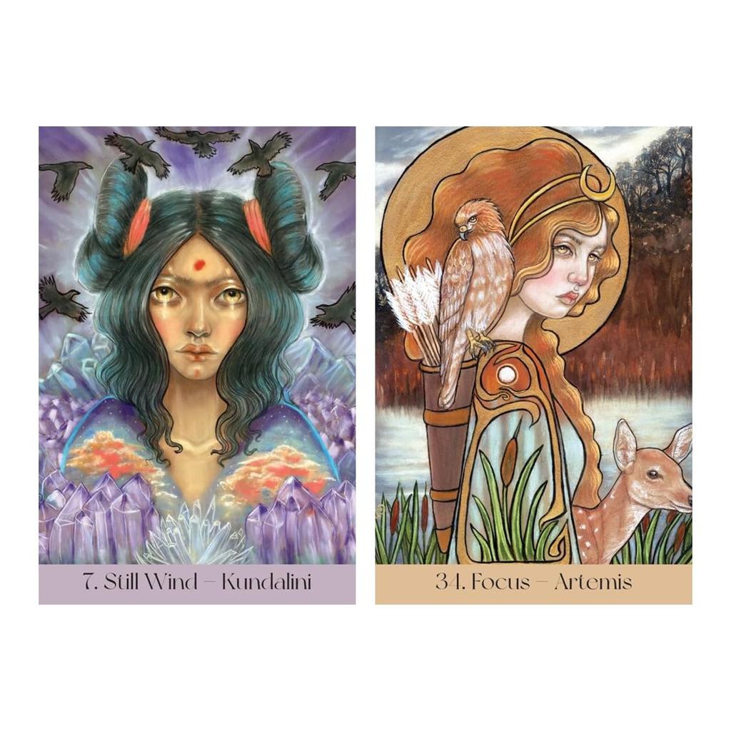 Kancharo 45-Card Oracle Card Set, Tarot Readings [Maidens of the Wheel], Includes Basic Instructions and Pouch (Japanese) (Authentic)