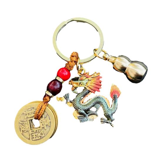 

Брелок Дракон Медная Монета Декор Тыквы Нержавеющая Изысканная Весна Желаемое Удачи Сумка Украшение Подвеска Брелок Для Ключей Органайзер Для Ключей A