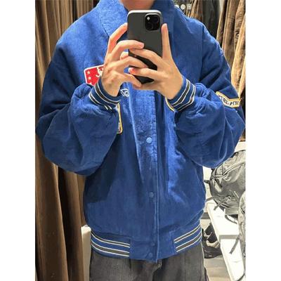 Spanish Autumn Men's American-Style Casual Loose Embroidered Patch Corduroy Jacket 6318420