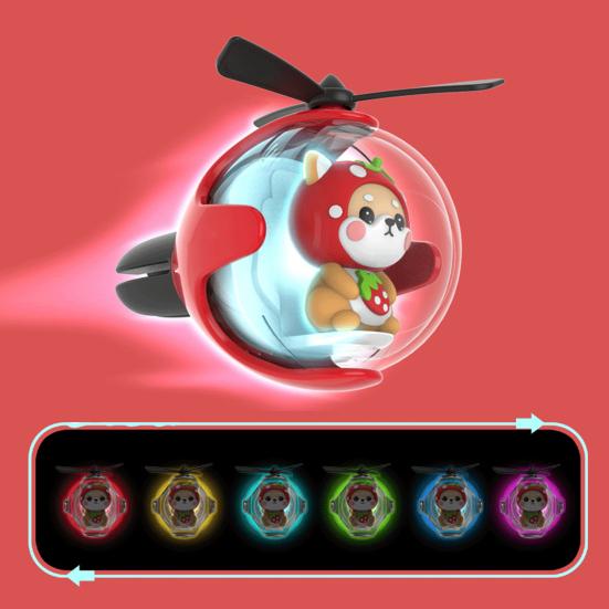 Car Air Freshener with LED Ambient Light Battery Powered Universal Aroma Diffuser with Fragrance Tablets Car Air Vent Decoration