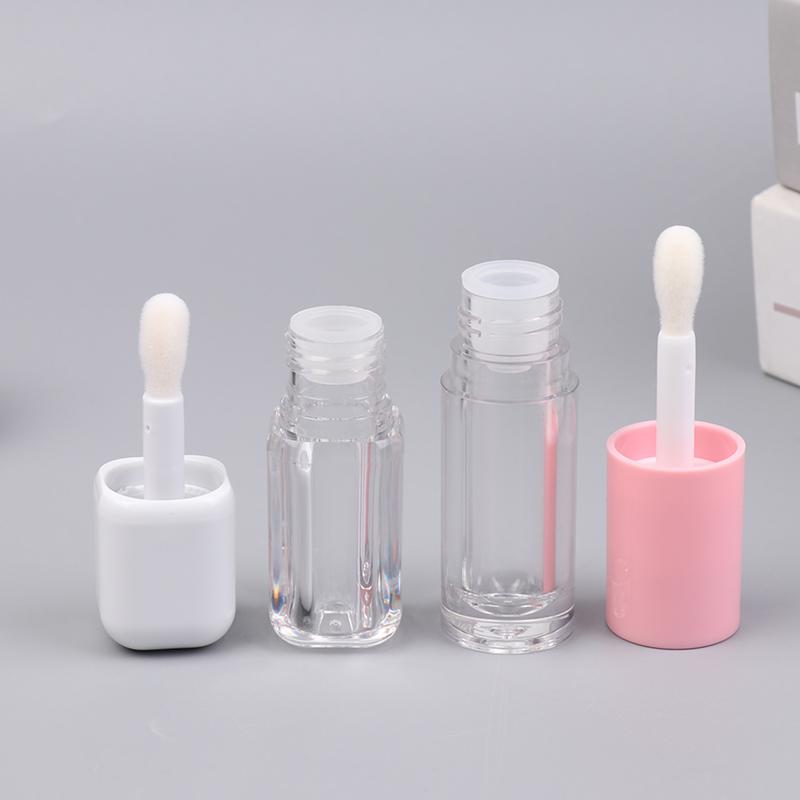 6Ml Empty Transparent Lip Gloss Tubes Big Brush Plastic Lip Balm Tube Lipstick Mini Sample Cosmetic Container Sample Bottle