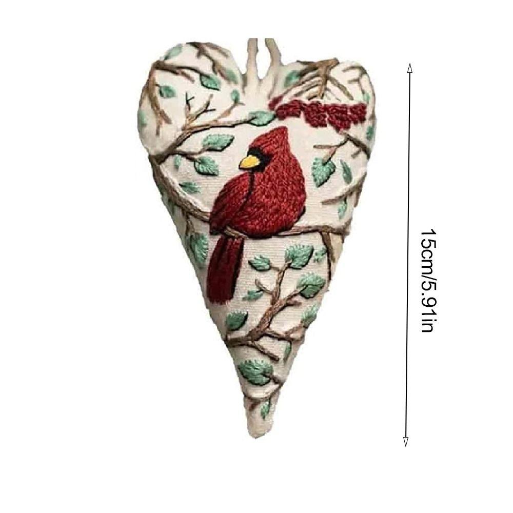 Festival Heart Christmas Embroidery Kit Gifts with Needle and Thread Heart Cross Stitch Kit Material Package