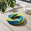 Outdoor Interactive Dog Toys Dental Tug Toy, Textured Woven Nylon Chew Teeth Cleaning Training for Dogs Round or Figure 8 Design, Washable Toy Chewing