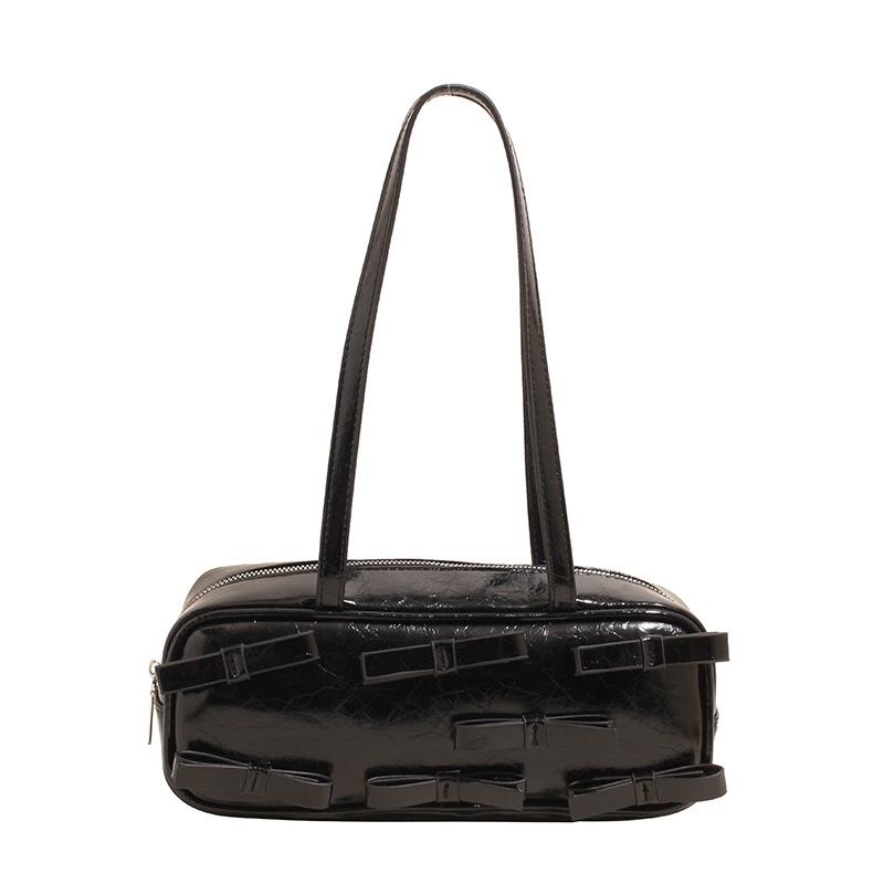 

Премиальная сумка-бантик женская универсальная простая сумка через плечо подмышкой чёрный