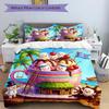 3-teiliges Anime-Cartoon-Design-Bettwäscheset - Enthält einen Bettbezug und zwei Kissenbezüge (Kein Kern) - Perfekt für Schlafzimmer- und Gästezimmer-Dekorati