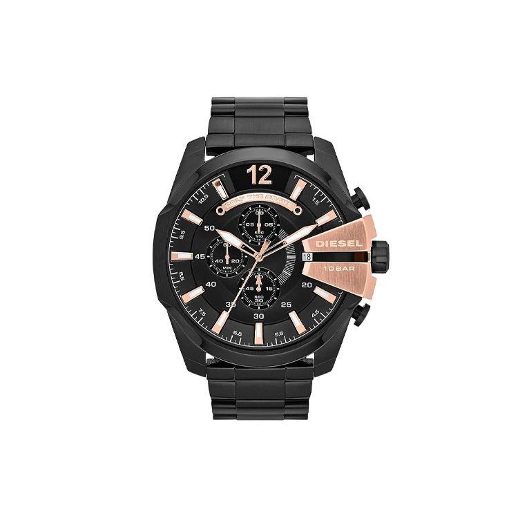 Diesel Watch Quartz Movement Stainless Steel Strap 59Mm Black Dial Men watches DZ4309 Black
