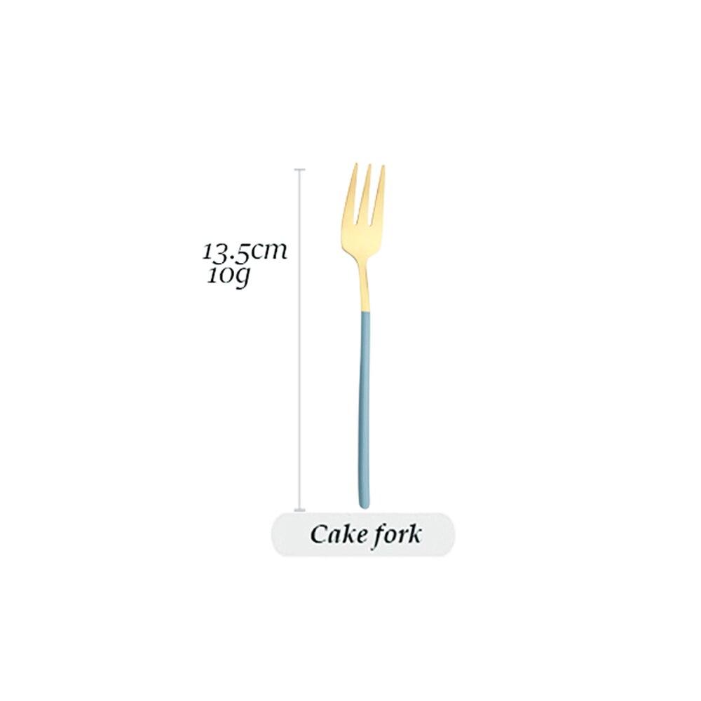 Furculiță Linguriță Cuțit Bețișoare Set de tacâmuri Blue Gold Set din oțel inoxidabil 304 linguriță Argintărie Set de veselă pentru cină Dropshipping