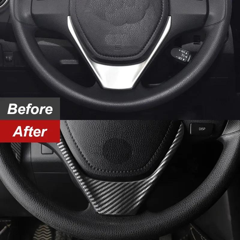 For Toyota RAV4 2014 2015 2016 2017 2018 ABS Chrome Steering Wheel Buttons Cover Trim Decoration Sticker Car Styling Accessories