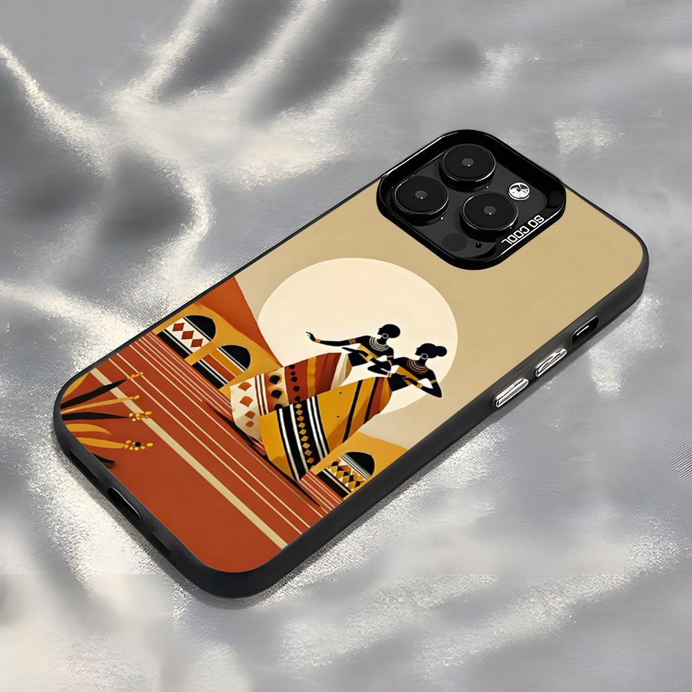

Abstract Painting African Living Phone Case For IPhone17 Air 16 15 14 Plus 13 12 11 Pro 7 8 XS Max XR Silver Black Bumper Case iPhone 13