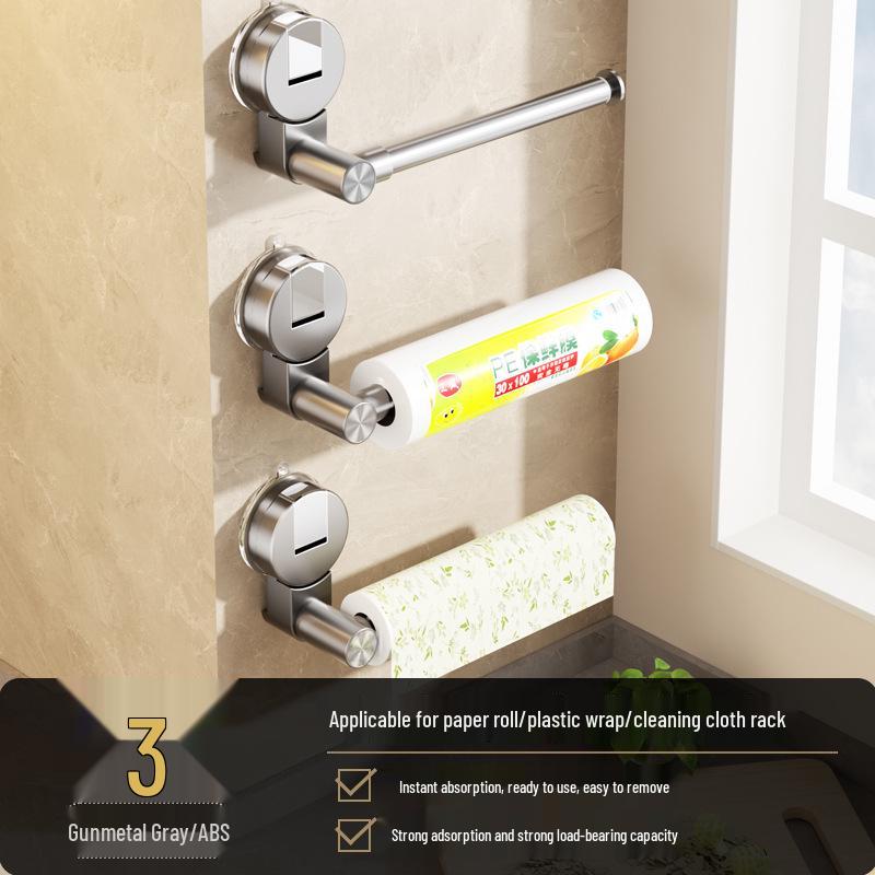 No-Punch Wall-Mounted Kitchen Roll & Cling Film Holder