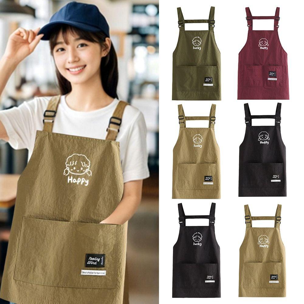Waterproof Kitch Apron Cartoon Cooking Smock Portable Chef Apron  for Home Kitchen