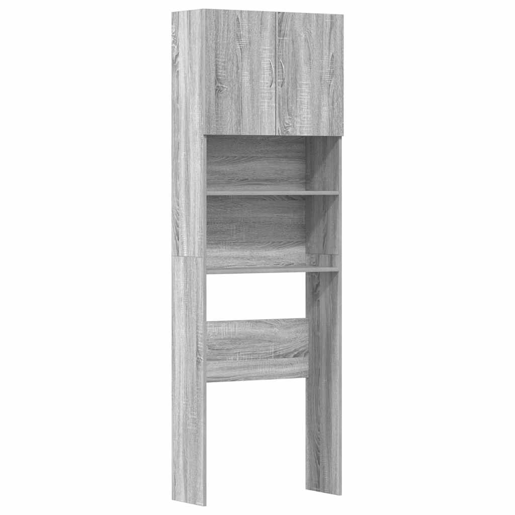 Mobile per Lavatrice Grigio Sonoma 64 x 24 x 190 cm Legno Ingegnerizzato
