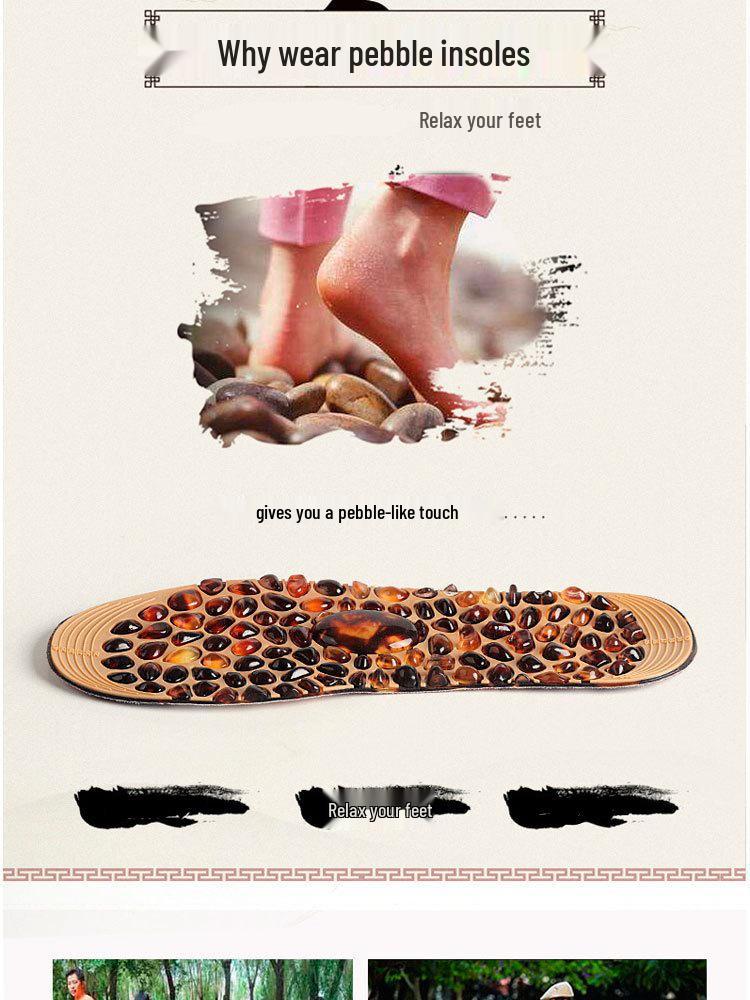 Plantar Acupressure Non-Slip Insoles with Pebble Pressing for Sneakers